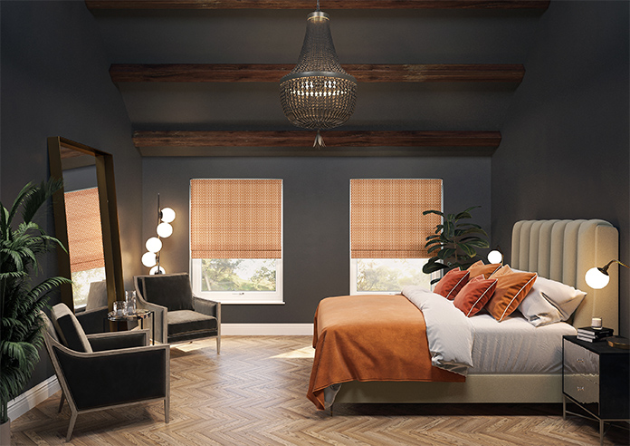 Tiles, Orange - Roman Blind - Image 8